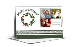 Merry Christmas Wreath Card 7.875
